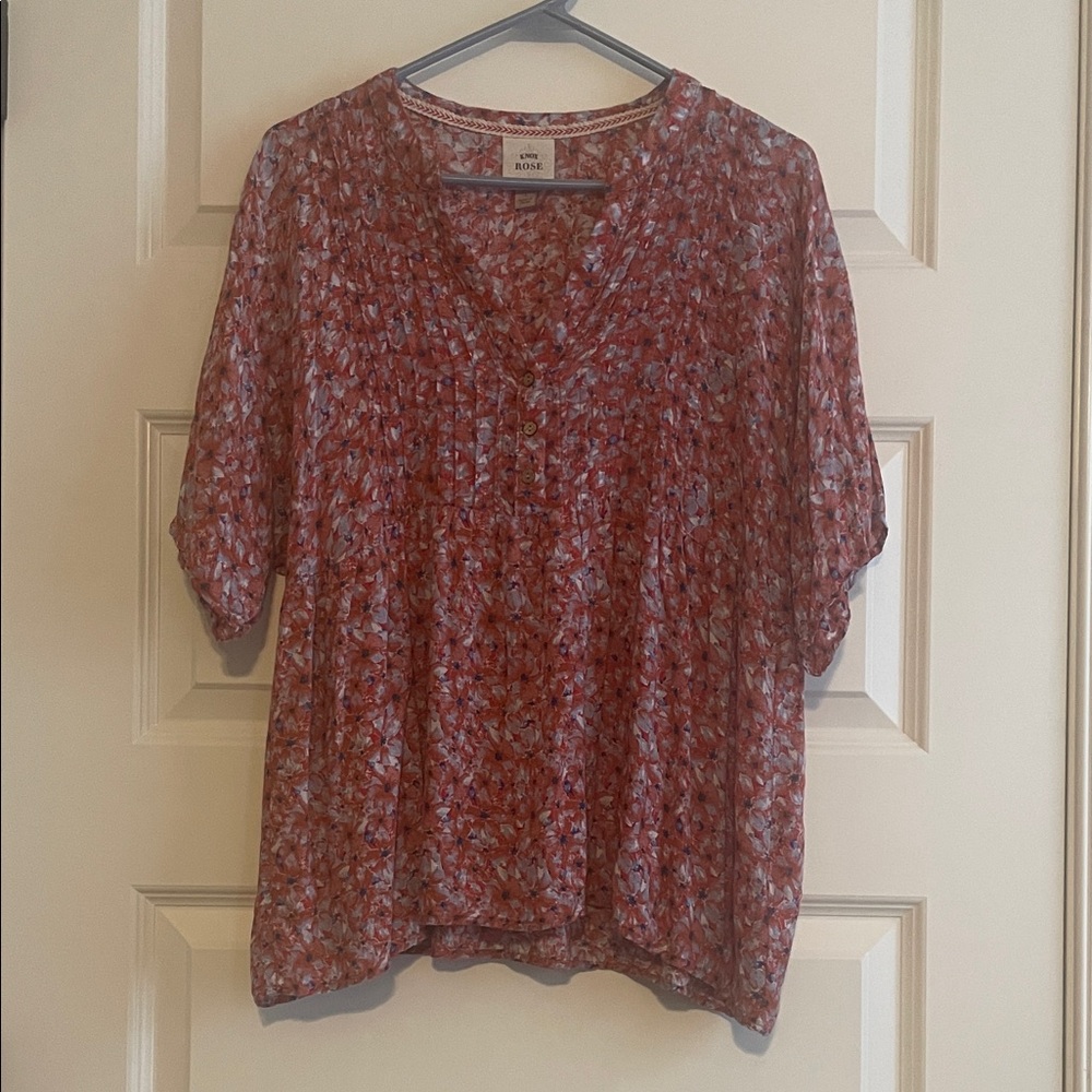 Knox Rose Red Floral Blouse